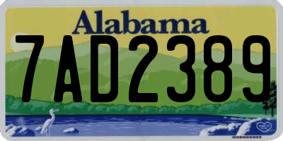 AL license plate 7AD2389