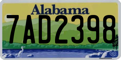 AL license plate 7AD2398