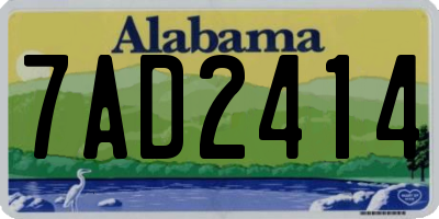 AL license plate 7AD2414