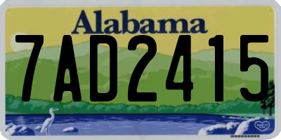 AL license plate 7AD2415