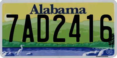 AL license plate 7AD2416
