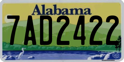 AL license plate 7AD2422
