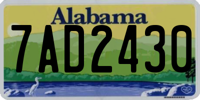 AL license plate 7AD2430
