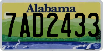 AL license plate 7AD2433