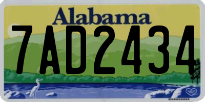 AL license plate 7AD2434