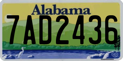 AL license plate 7AD2436