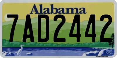 AL license plate 7AD2442