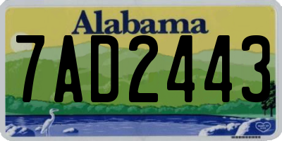 AL license plate 7AD2443