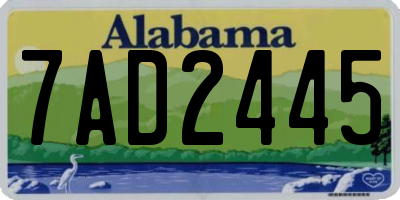 AL license plate 7AD2445