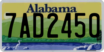 AL license plate 7AD2450