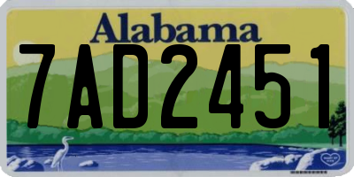 AL license plate 7AD2451