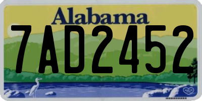 AL license plate 7AD2452