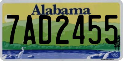 AL license plate 7AD2455