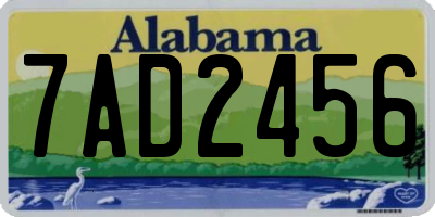 AL license plate 7AD2456