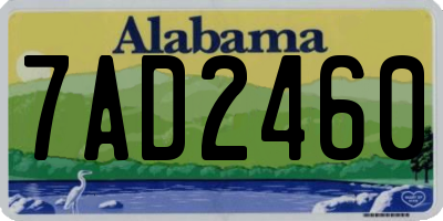 AL license plate 7AD2460