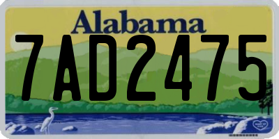 AL license plate 7AD2475
