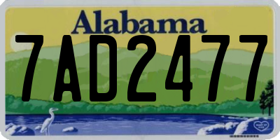 AL license plate 7AD2477