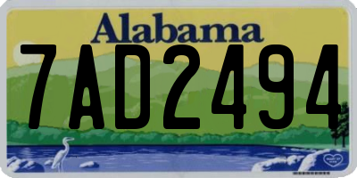 AL license plate 7AD2494
