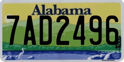 AL license plate 7AD2496