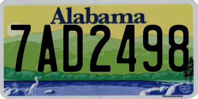 AL license plate 7AD2498