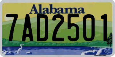 AL license plate 7AD2501