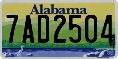 AL license plate 7AD2504