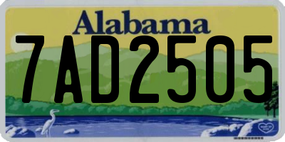 AL license plate 7AD2505