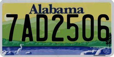AL license plate 7AD2506