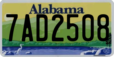 AL license plate 7AD2508