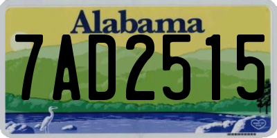 AL license plate 7AD2515