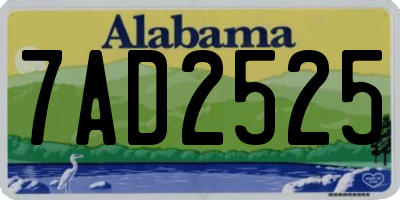 AL license plate 7AD2525