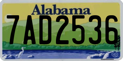 AL license plate 7AD2536