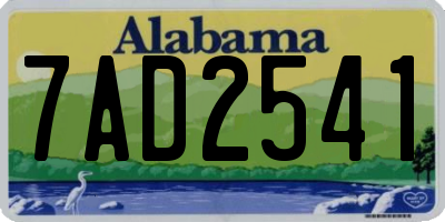 AL license plate 7AD2541