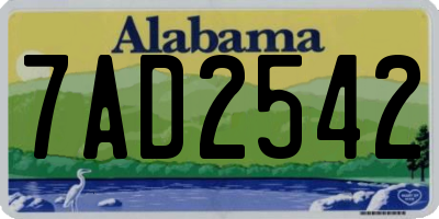 AL license plate 7AD2542