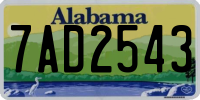 AL license plate 7AD2543