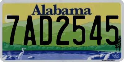 AL license plate 7AD2545