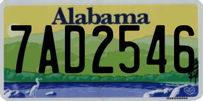 AL license plate 7AD2546