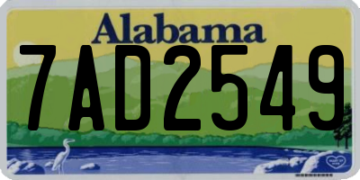 AL license plate 7AD2549