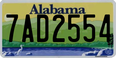 AL license plate 7AD2554