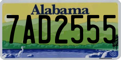 AL license plate 7AD2555