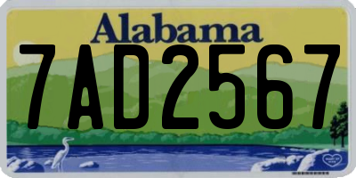 AL license plate 7AD2567