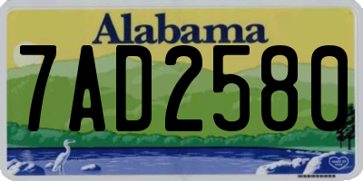 AL license plate 7AD2580