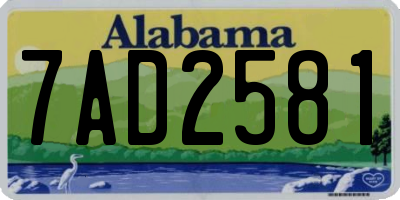 AL license plate 7AD2581
