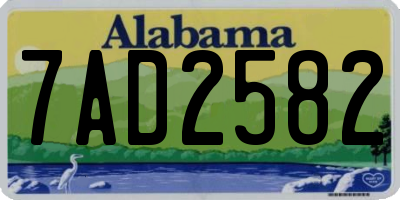 AL license plate 7AD2582