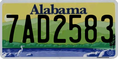 AL license plate 7AD2583