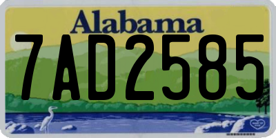 AL license plate 7AD2585
