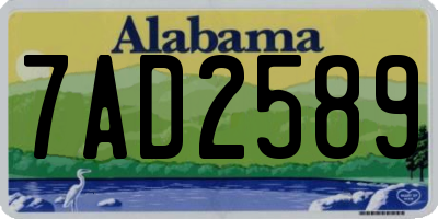 AL license plate 7AD2589