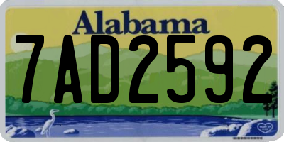 AL license plate 7AD2592