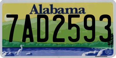 AL license plate 7AD2593