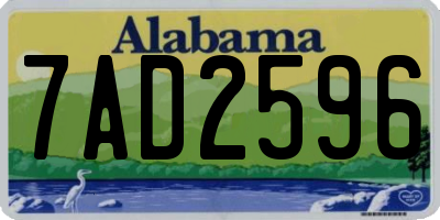 AL license plate 7AD2596